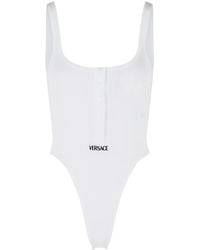 Versace - Ribbed Cotton Bodysuit - Lyst
