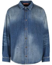 Acne Studios - Blauw Katoenen Overhemd - Lyst