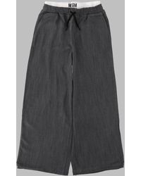 MSGM - Kids Cotton Chiffon-Style Chambray Paint Splatter Trousers - Lyst