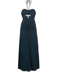 Self-Portrait - Ausgeschnittenes gerafftes Maxikleid - Lyst