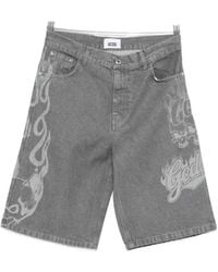 Gcds - Printed Denim Shorts - Lyst