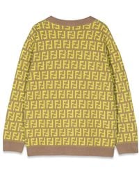 Fendi - Ff-Jacquard Knitted Cardigan - Lyst