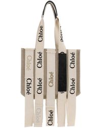 Chloé - Chloe 'medium Woody Logo Tote Bag - Lyst