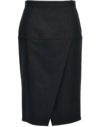 Fendi - Pinstriped Wollen Rok - Lyst
