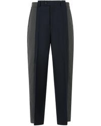 Maison Margiela - Two-Tone Wool Trousers With Assembled Design And Pleated Front - Lyst