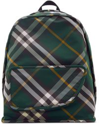 Burberry - Check Motif Nylon Backpack - Lyst