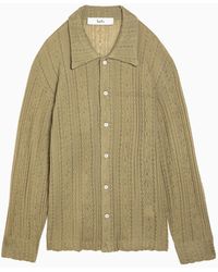 Séfr - Mint Coloured Wool Knit Riku Shirt - Lyst