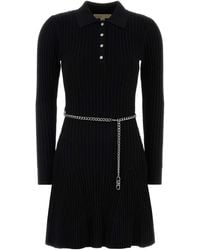 slim fit dress slacks Elegant Black Dress with Gold Button Detail | Timeless Chic main image 1