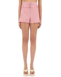 MSGM - Belted Shorts - Lyst