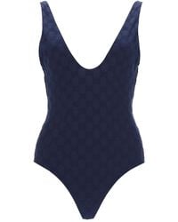 Gucci - "Gg" Weave One Piece Swimsuit - Lyst