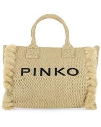 Pinko - Borsa Da Spiaggia Rafia - Lyst