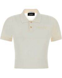 DSquared² - Cropped Knit Polo - Lyst