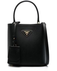 Prada - Small Leather Bucket Bag - Lyst