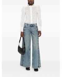 Stella McCartney - Laced Wide-Leg Denim Jeans - Lyst