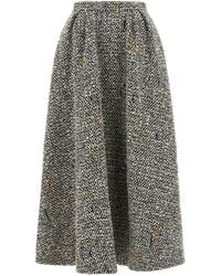 Alessandra Rich - Wool Blend Tweed Skirt - Lyst