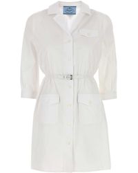 Prada - Poplin Mini Dress - Lyst