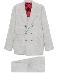 Brunello Cucinelli - Wool And Silk Double-breasted Suit - Lyst