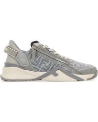 Fendi - Grey Fabric Flow Sneakers - Lyst