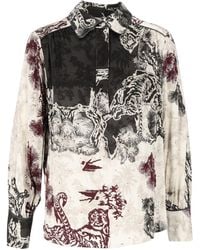Shirtaporter - Tiger Print Long-Sleeve Polo Shirt - Lyst