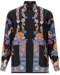 Versace - Coral Theatre Silk Shirt - Lyst