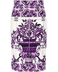 Dolce & Gabbana - 'maiolica' Print Zijden Rok - Lyst