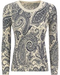 Etro - Crew Neck -Pullover mit Paisley -Muster - Lyst