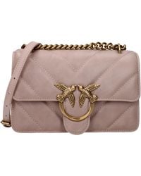 Pinko - Borse A Tracolla Love One Donna Pelle Rosa/Rosa Cipria - Lyst