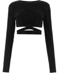 ANDREA ADAMO - Embellished Viscose Blend Top - Lyst