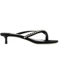 Jimmy Choo - Black Nappa Leather And Satin Dila 35 Mules - Lyst