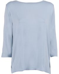 Filatures Du Lion - Col Bateau M3/4 1098.Bleu Calanques - Lyst