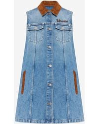 Versace - Cotton Dress With Logo - Lyst