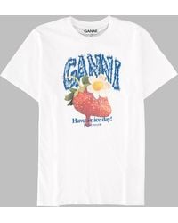 Ganni - Organic Cotton T-Shirt - Lyst