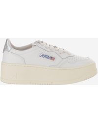 Autry - Medalist Platform Low Leather Sneakers With Contrast Heel Tab - Lyst