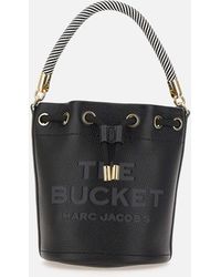 Marc Jacobs - Der Eimer Black Leder -Kordelstring -Tasche mit gewebten Griff - Lyst