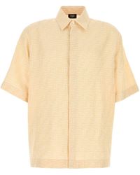 Fendi - Cream Linen Blend Shirt - Lyst