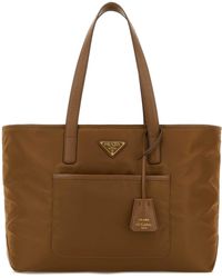 Prada - Brown Re-nylon Shopping Bag - Lyst