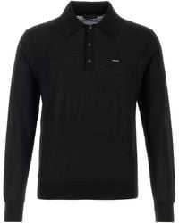 Prada - Wool Polo Shirt - Lyst
