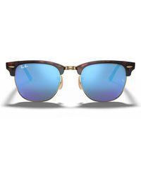 Ray-Ban - Sonnenbrille Rb3016 114517 Clubmaster Braun/Blau verspiegelt Unisex - Lyst