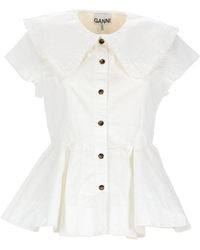 Ganni - Ruffle Shirt - Lyst