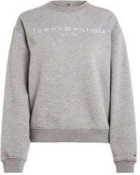 Tommy Hilfiger - Felpa Con Logo E Bandierina Ricamata - Lyst