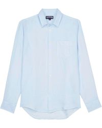 Vilebrequin - Camisa de lino lisa con bolsillo en el pecho de - Lyst