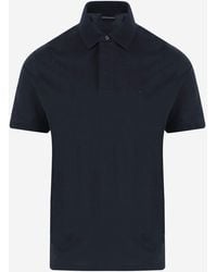 Emporio Armani - Cotton Blend Polo Shirt With Logo - Lyst