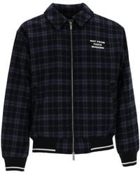 Drole de Monsieur - Check Flannel Jacket With Slogan - Lyst