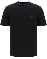 BOSS - Regular Fit T Shirt With Patch Design - Lyst