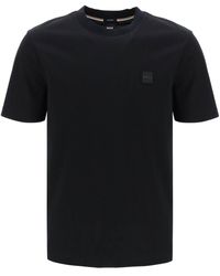 BOSS - Normaler Fit T -Shirt mit Patch -Design - Lyst