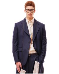 LC23 - Ripstop Wol Navy Blazer - Lyst