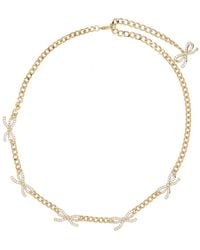 Self-Portrait - Necklace With Bows And Crystals - Lyst