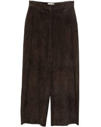 Via Masini 80 - Leather Wide-Leg Trousers - Lyst