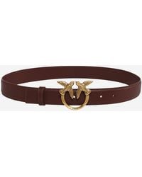 Pinko - Leather Belt With Love Birds Buckle - Lyst