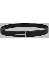 Tom Ford - Leather Belt With T Buckle - Lyst